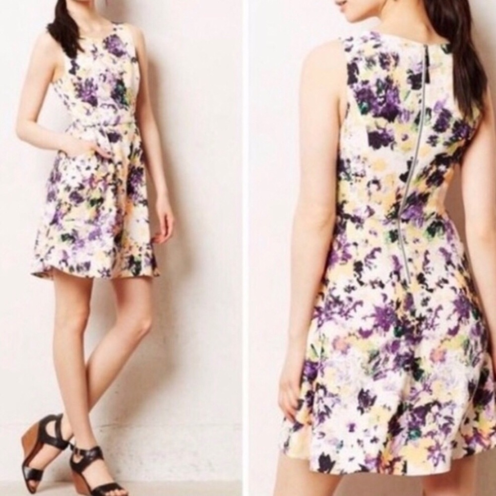 Anthropologie Maeve Pebble Print Dress Size 10